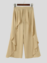Men's Ruffle Layered Design Wide Leg Long Pant SKUL57654