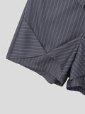 Mens Striped Short Sleeve Casual Jumpsuit SKUK43880