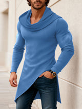 Men's Textured Long Hem Long Sleeve T-Shirt SKUL45221
