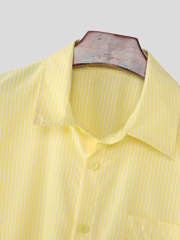 Men's Striped Tie Cropped Sleeveless Shirt SKUL54620