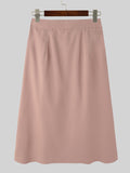 Mens Solid Pleated High Waist Skirt SKUK15243