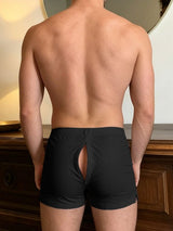 Men's Avant-Garde Rear Zipper Cutout Body-Con Athletic Short SKUL64154