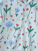 Men's Vintage Holiday Floral Print Camp Collar Short Sleeve Shirt SKUL73591