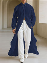 Men's Solid Pleated Textured Long Sleeve Shirt SKUL34216