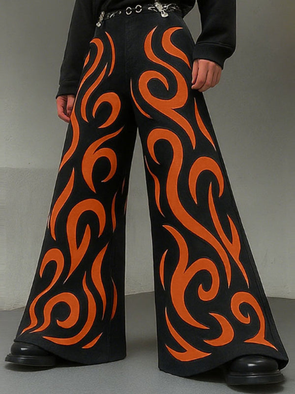 Men's Contrast Print Wide Leg Casual Pant SKUL27310