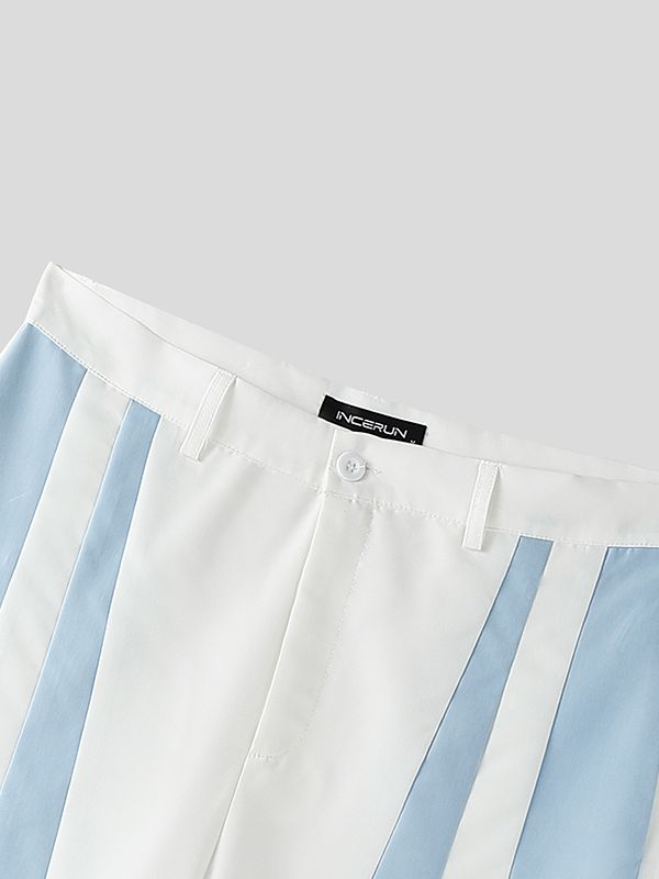 Men's Color Block Wide Leg Casual Pant SKUL36782