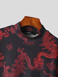 Mens Allover Dragon Print Long Sleeve T-Shirt SKUK26946