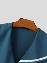 Men's Asymmetric Neck Long Sleeve Shirt SKUL41463