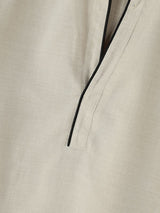 Men's Chill Relaxed City Walk Drop Shoulder Contrast Trim 3/4 Wide Sleeve Shirt SKUL85484