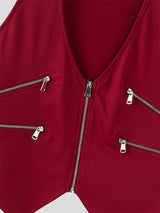 Men's Knit Halter Zip Cropped Tank SKUL21057