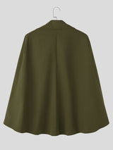 Men's Avant-Garde Runway Integrated Flowing Capelet Wrap Front Cloak SKUL83135