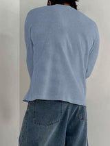 Men's Minimalist Textured Crew Neck Long Sleeve T-shirt SKUL43998