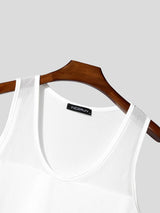 Men's Slim Fit Sheer Mesh Splicing Deep Scoop Neck Tank SKUL63638
