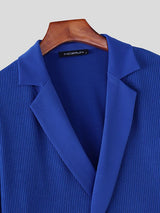 Men's Solid Color Deep V-Neck Short Sleeve Shirt SKUL53140