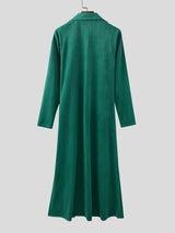 Mens Solid Color Textured Lapel Long Sleeve Cardigan SKUL24861