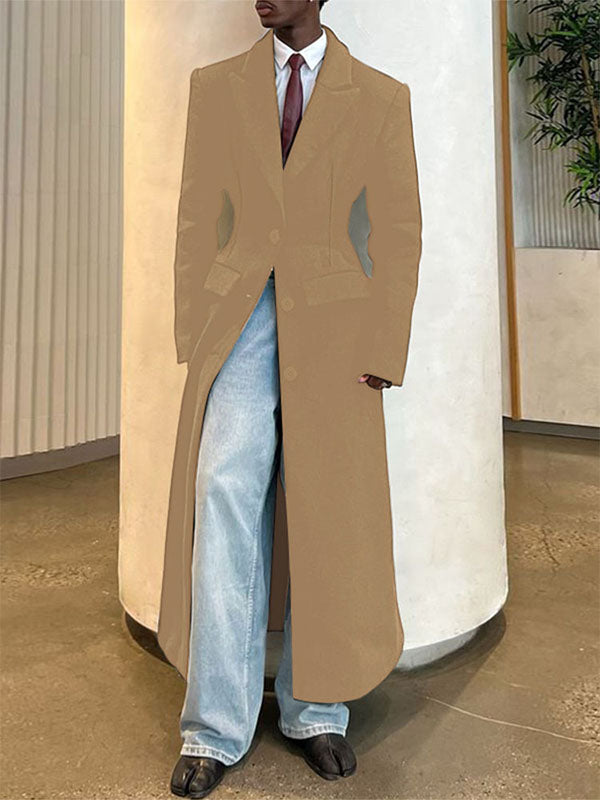 Men's Solid Color Slim Fit Long Sleeve Coat SKUL29760