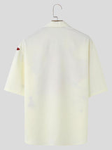 Mens Floral Print Cuban Collar Short Sleeve Shirt SKUK70556