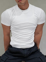 Men's Faux Two-Piece Versatile Stretch Short Sleeve T-Shirt SKUL35292