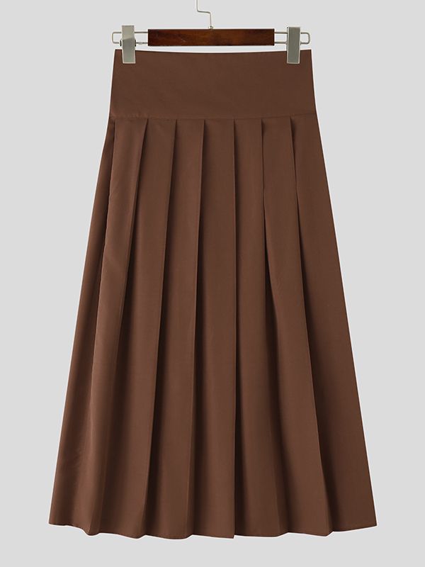 Men's Deconstructed Pleated Wide Leg Genderless Skirt SKUL50029