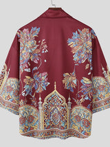 Men's Colorful Print 3/4 Length Sleeve Shirt SKUL49991