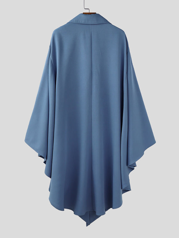 Men's Solid Long Lapel Cloak SKUL30453