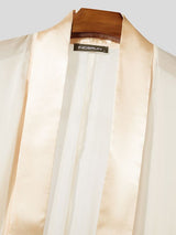 Men's Sheer Mesh Patchwork Satin Loose Fit Cardigan SKUL47702