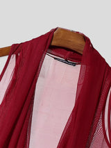 Men's Sheer Mesh Cowl Neck Hooded Tank SKUL54096