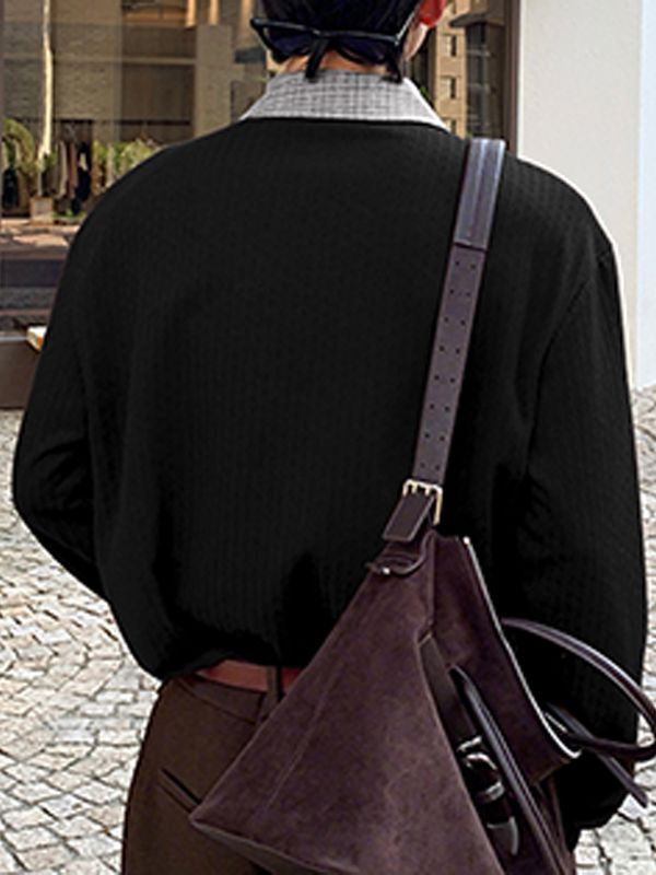 Men's Asymmetric Placket Versatile Long Sleeve Shirt SKUL40163