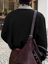 Men's Asymmetric Placket Versatile Long Sleeve Shirt SKUL40163