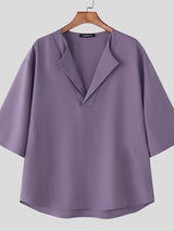 Men's Solid Color Casual Half Sleeve T-shirt SKUL51080