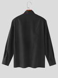 Mens Cutout Stand Collar Long Sleeve Shirt SKUK46284