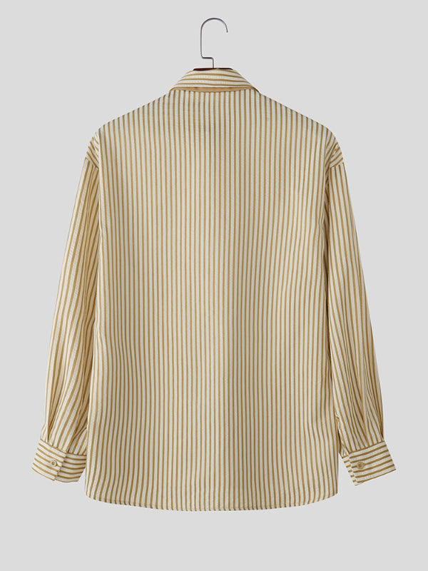 Men's Stripe Tie Long Sleeve Shirt SKUL30528