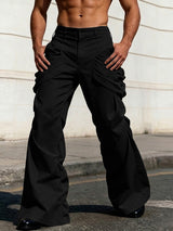 Men's Avant-Garde High Street Pleated Wide Leg Pant SKUL80545