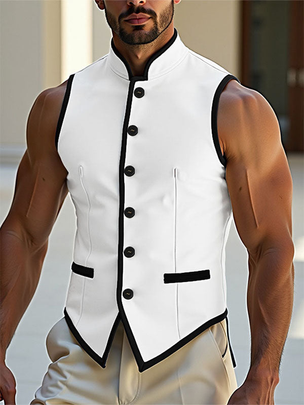 Men's Contrast Edge Sleeveless Shirt SKUL21531
