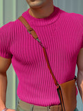 Mens Solid Knit Short Sleeve T-Shirt SKUK51225
