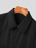 Mens Solid Pleated Double Pocket Casual Shirt SKUK23291