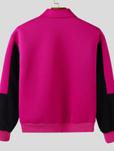 Men's Contrast Color Textured Long Sleeve Jacket SKUL44402