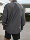 Mens Striped Concealed Placket Long Sleeve Shirt SKUK41759