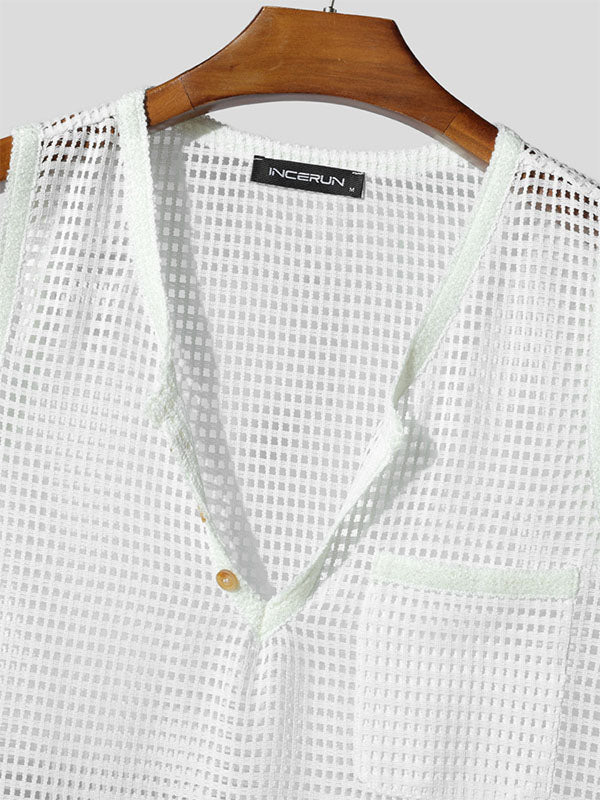 Mens Sheer Mesh Hollow-Out Casual Tank SKUL18802