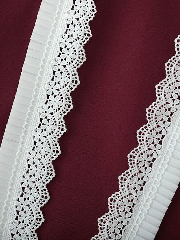 Mens Lace Trim Patchwork Long Sleeve Shirt SKUK95495