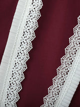 Mens Lace Trim Patchwork Long Sleeve Shirt SKUK95495