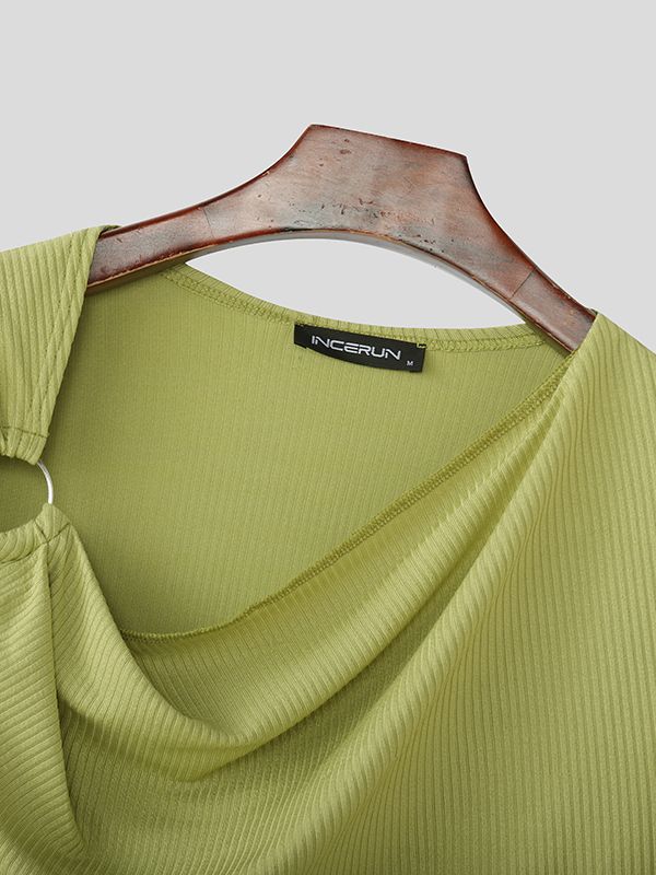 Men's Metal Ring Detail Knit Long Sleeve T-shirt SKUL52647