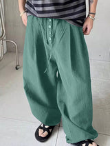 Mens Solid Color Textured Casual Pant SKUL18786