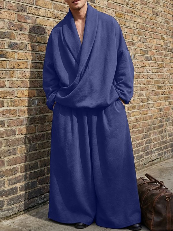 Men's Solid Color Loose Casual Two Pieces Outfit SKUL51067