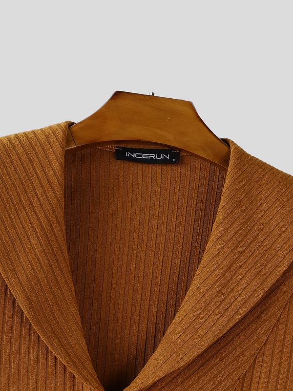 Men's Asymmetrical Hem Texture Long Sleeve T-Shirt SKUL29595