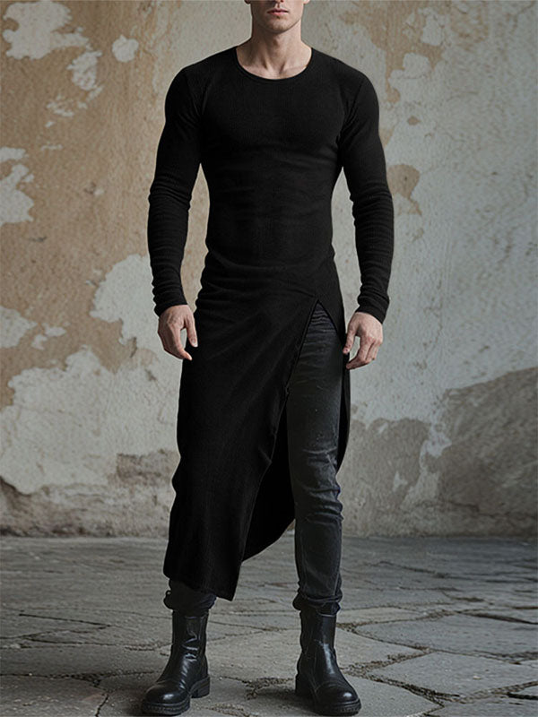 Men's Knit Textured Long Sleeve T-Shirt SKUL27330