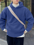 Mens Solid Kangaroo Pocket Casual Knit Hoodie SKUK41415