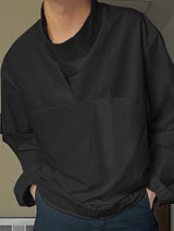 Men's Solid Color Stand Collar Long Sleeve Shirt SKUL51942