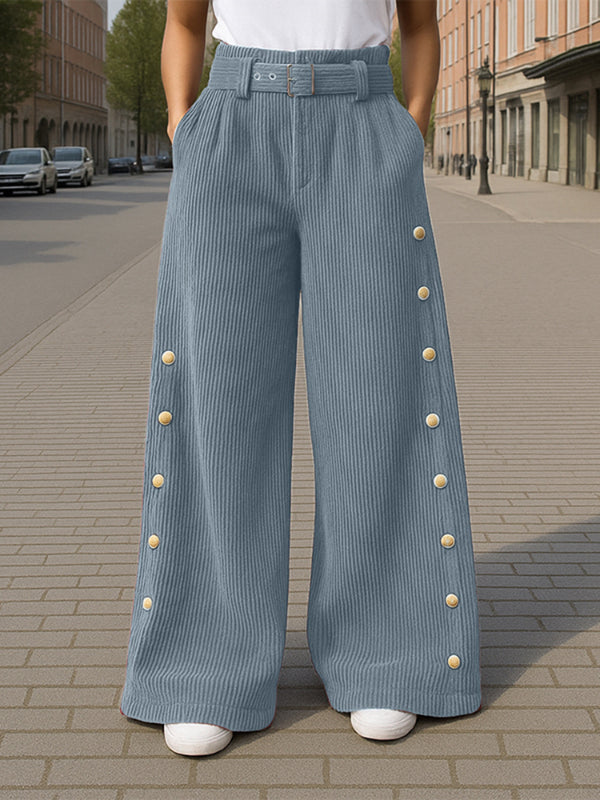 Men's Metal Buckle Patchwork Textured Casual Pant SKUL22237