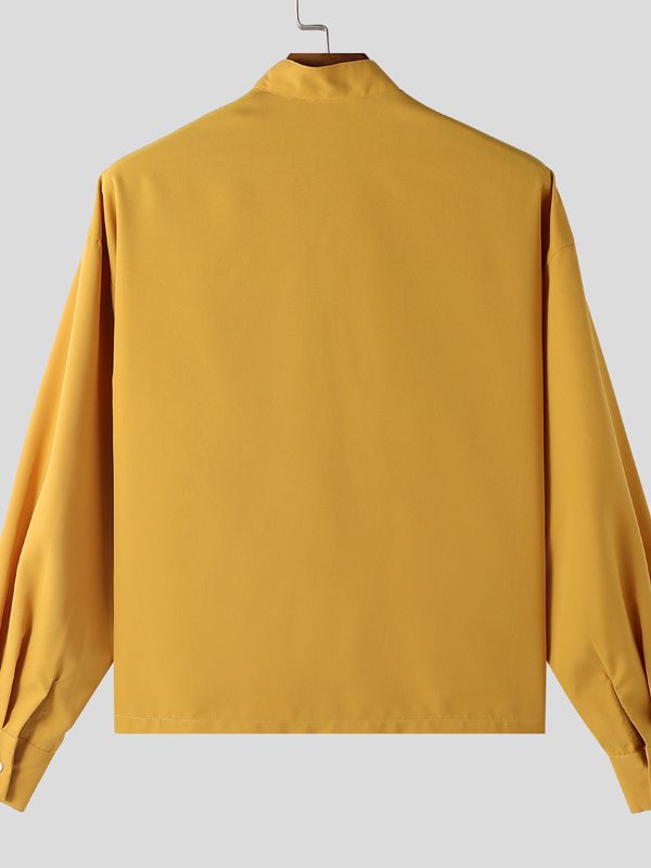 Men's Minimalist Pocket Long Sleeve Shirt SKUL41704